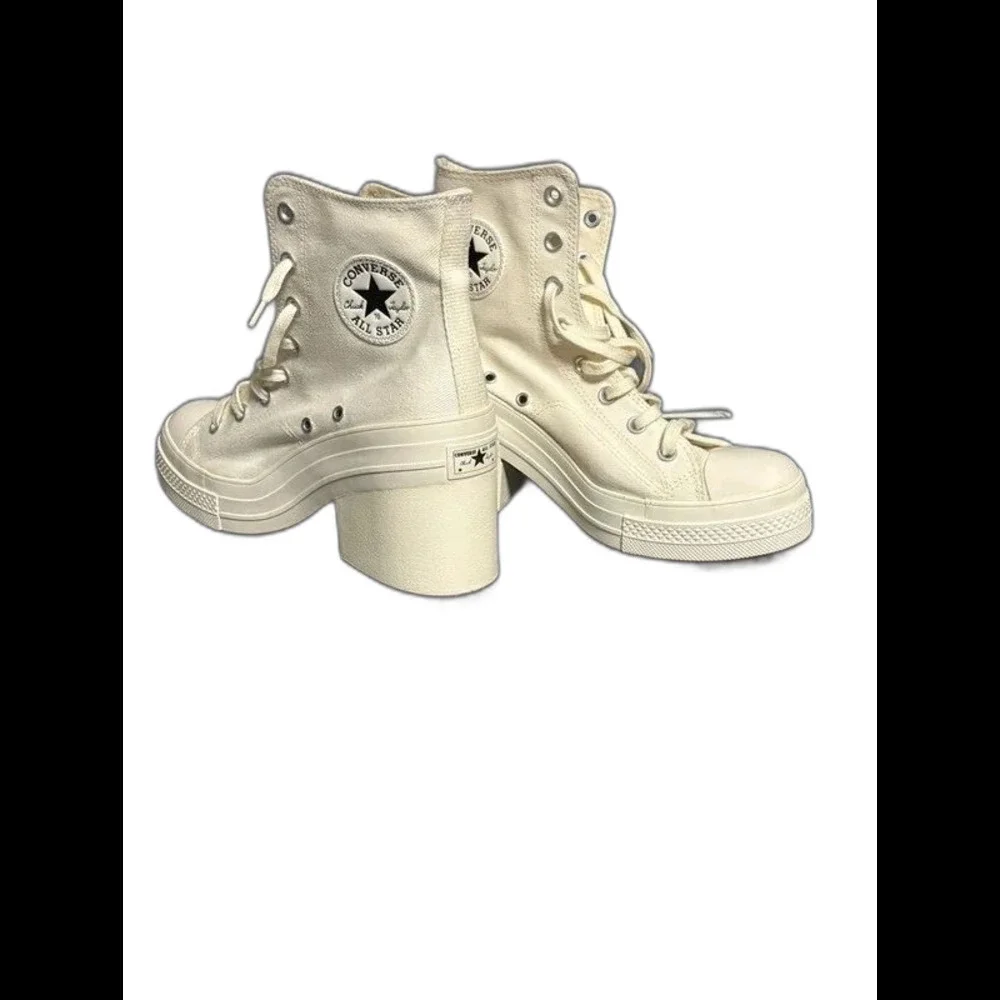 Converse Chuck 70 De Luxe Heel Egret White Platform Boots - Size M8 W10